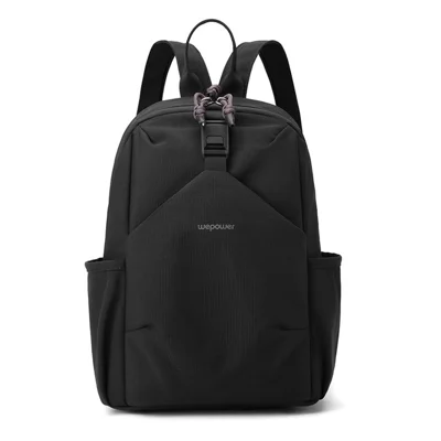 WEPOWER 2207# Lightweight Commuter Backpack Unisex Casual Travel Daypack Double Shoulder Bag - Black
