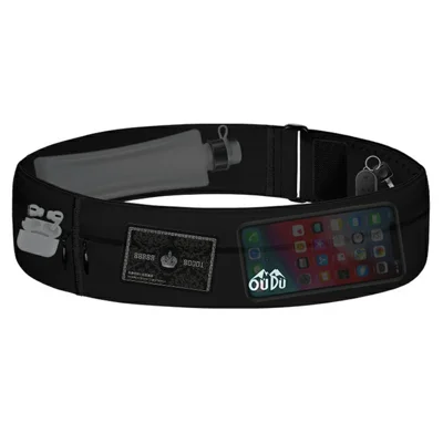 OUDO Slim Invisible Running Belt Breathable Waist Pack with Reflective Strips - для талии 60см - 85см / Черный