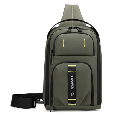 WEPOWER 1322# Business Chest Bag Commuter Crossbody Bag Portable Sling Pack for Men Outdoor Travel - Army Green