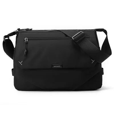 WEPOWER 7206 Men Casual Messenger Bag Waterproof Nylon Large Capacity Crossbody Shoulder Bag - Black