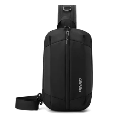 WEPOWER 2173 Waterproof Chest Bag for Men Large Capacity Handheld Crossbody Bag for Commute / Outdoor Travel - Black