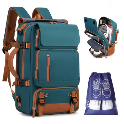 30L Large Capacity Shoulder Bag for 16 Inch Laptop Oxford Fabric Waterproof Travel Backpack - Peacock Blue