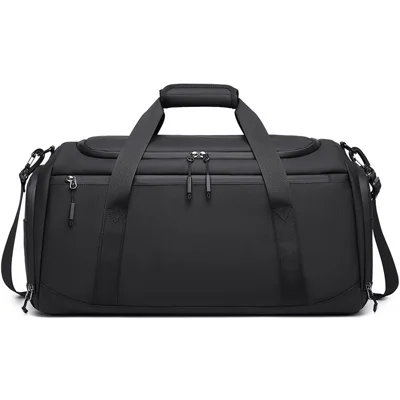 POSO PS-512 Borsone Sportivo da 41L con Scomparto per Laptop da 15,6", Borsa da Palestra con Separazione Asciutto/Umido per Fitness e Outdoor - Nero