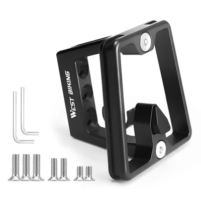 WEST BIKING YP0719512 3-Hole Front Rack Mount Adapter for Dahon Brompton Folding Bike Bag Bracket - Black