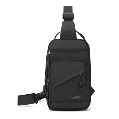 WEIXIER WDE-9 Crossbody Bag Men Chest Bag Outdoor Travel Waterproof Sling Shoulder Bag for Commuting - Black
