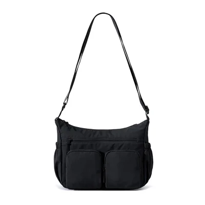 WEIXIER WD66500 Crossbody Shoulder Bag for Men Large Capacity Water Resistant Sling Bag for Outdoor Travel - Black
