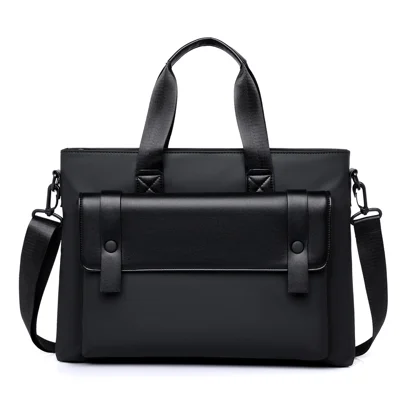 WEIXIER WD5672 Borsa per Laptop da 14 Pollici, Borsa Grande Capacità Multifunzione Impermeabile per Viaggi d'Affari - Nero