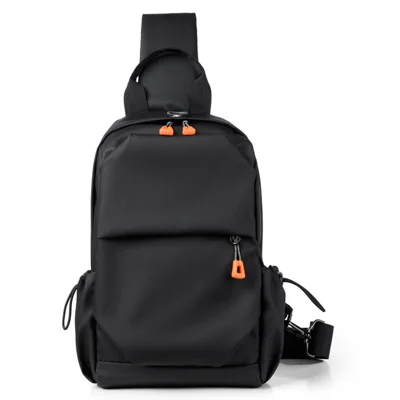 WEIXIER WD5692 Men Chest Bag Waterproof Crossbody Shoulder Bag with USB Charging Port for Travel Daily - Black