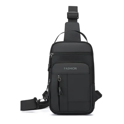 WEIXIER WDE-8 Men Crossbody Bag Waterproof Chest Bag Large Capacity Shoulder Bag for Sports Travel - Black