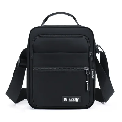 WEIXIER WD8048 Bolso cruzado para hombre Bolso ligero de negocios Bolso mensajero resistente al agua para teléfono y cartera - Negro