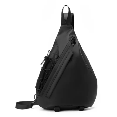 Мужская ретро-сумка WEIXIER WD1861, большая водонепроницаемая сумка-шлея через плечо для улицы, спорта и путешествий — черный цвет