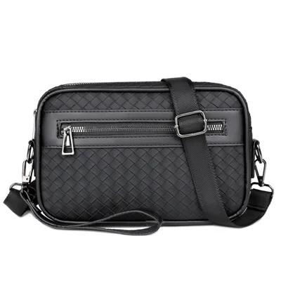 WEIXIER WD301 Bolso de Hombro para Hombre Bolso Cruzado Multicompartment para Negocios y Uso Informal para Oficina y Viajes - Negro