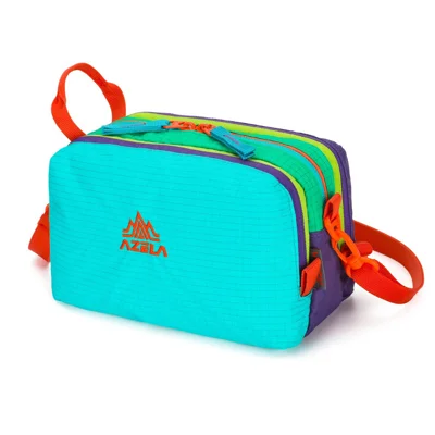 AZELA A1412 Bolsa Tiracolo Leve Bolsa Transversal Impermeável em Tecido Oxford para Desportos ao Ar Livre Viagem - Azul Lagoa