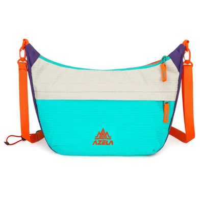 AZELA A1418 Mochila Leve para Exterior Bandoleira em Tecido Oxford com Armazenamento Multibolso para Caminhadas Viagens - Azul Lago