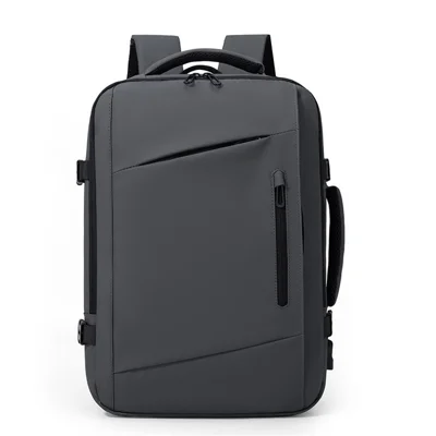 VANAHEIMR 26011 18 Zoll Laptop Rucksack Geschäftstasche mit USB-Ladeanschluss für Pendeln und Outdoor-Trips – Grau