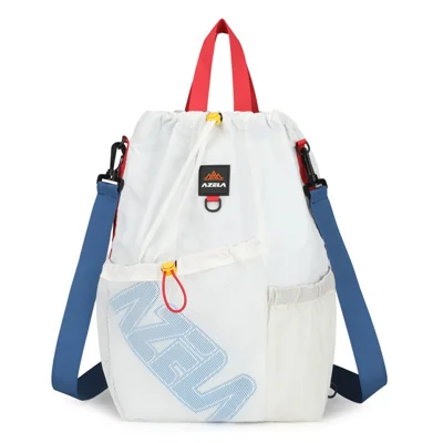 AZELA A1333 Under 20L Foldable Backpack Nylon Water Resistant Drawstring Sports Travel Bag for Cycling Hiking - Beige