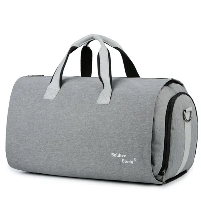 SOLDIER BLADE 8819 Abito da Uomo Scarpe Borsa per Riporre gli Abiti Borsa da Viaggio in Poliestere Borsa a Tracolla - Grigio Chiaro