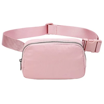 Stilvolle Herren Damen Nylon Wasserdichte Brust Taille Tasche Sport Casual Umhängetasche - Pink