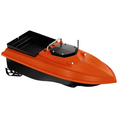 D80B-GPS Dual Antenna 12V Automatic Bait Boat with 100 Fishing Spots for River / Lake / Coastal Waters, Orange (CE Certified) - EU Plug