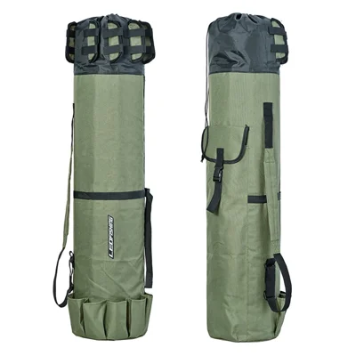 28260 Fishing Pole Single Shoulder Bag 600D Oxford Cloth Fishing Rod Carrying Bag - Army Green