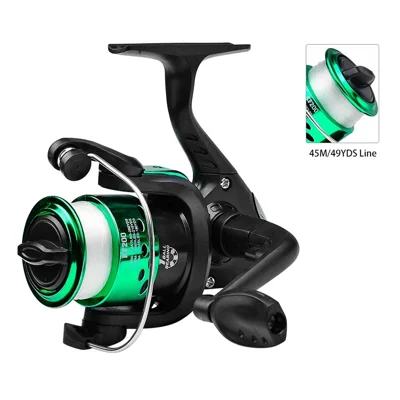 PROBEROS KF200 Spinning Wheel Fishing Reel 5.2:1 1BB ABS Fishing Wheel with Nylon Line - Green