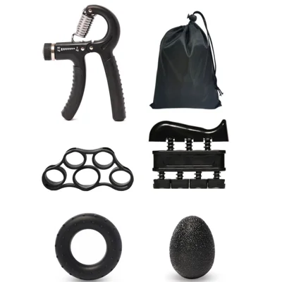 WOSWEIR FE0244 5Pcs / Set Adjustable Hand Grip Strengthener Exercise Kit for Strength Training - Black