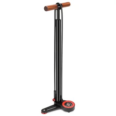 ROCKBROS DLD-1201 For Bicycle Motorcycle High Pressure Floor Pump with Gauge 240 PSI Wooden Handle Inflator - Black