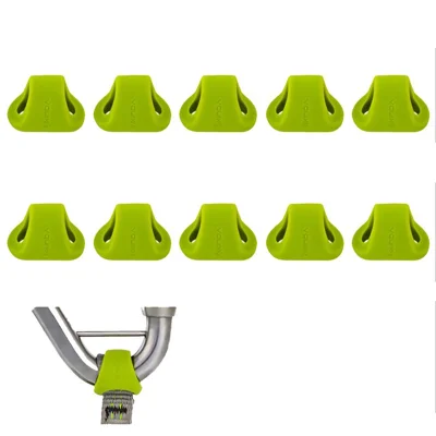 XINDA XD-PJ295 10Pcs Outdoor Rock Climbing Quickdraw Positioning Silicone Ring Triangle Rubber Anti Slip Sleeve - Green