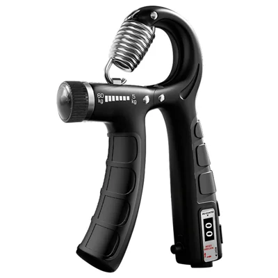 Mechanical Counting Hand Grip Strengthener For Men Women 5-60KG Adjustable Arm Strength Training Equipment - Black