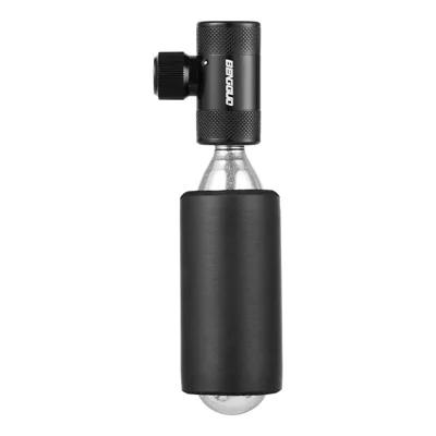 BENGGUO BG-1621 Bikes CO2 Cylinder Inflation Kit with Air Valve / Cylinder Sleeve, Bicycle Accessory - Black+Cylinder