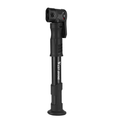 WEST BIKING YP0711207 Bicycle Pump 120PSI Aluminum Alloy Portable Road Bike Inflator for Cycling - Black
