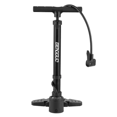 BENGGUO BG-1653 Portable Bicycle Air Pump Aluminum Alloy 230PSI Pump with Pressure Gauge for Cycling Motorcycle Electric Bike - As Shown