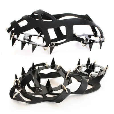 AL526179122115 1 Pair Manganese Steel 18 Teeth Ice Cleats Grippers Shoes Crampons for Hiking Climbing - M