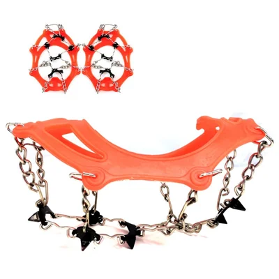 1 Pair 8-Tooth Ice Cleats for Hiking Mountaineering Steel Crampons Shoes Grips AL37111098834 - Orange