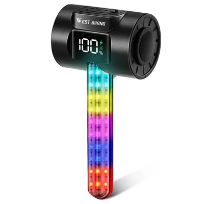 WEST BIKING YP0701464 Smart Brake Sensing Bicycle Tail Light Dynamic RGB Safety Warning Lamp