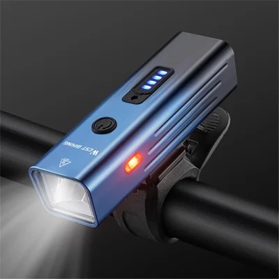 WEST BIKING YP0701416 Велосипедный передний фонарь из алюминиевого сплава с интеллектуальным датчиком освещенности, тип-C, для велоспорта - градиентный синий