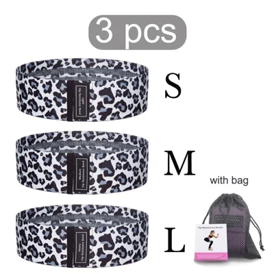 WOSWEIR FE0102 3Pcs / Set Resistance Bands Fabric Exercise Bands Set for Stretching - Grey Spots
