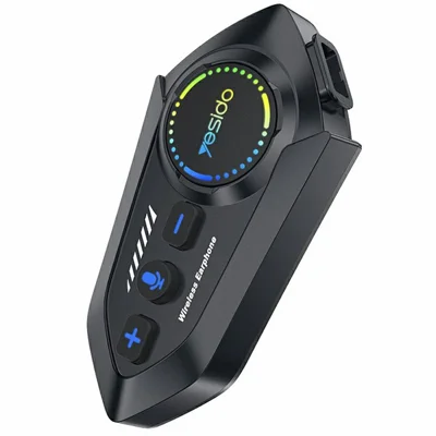 YESIDO VC19 Велосипедная Bluetooth-гарнитура для шлема, беспроводные наушники для мотоцикла с поддержкой подключения двух телефонов, FM-радио — черные
