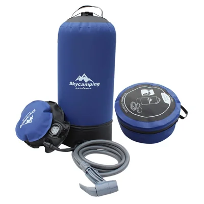 SKYCAMPING Portable Inflatable Folding Shower Bag Outdoor Shower Bag for Camping Hiking - Dark Blue