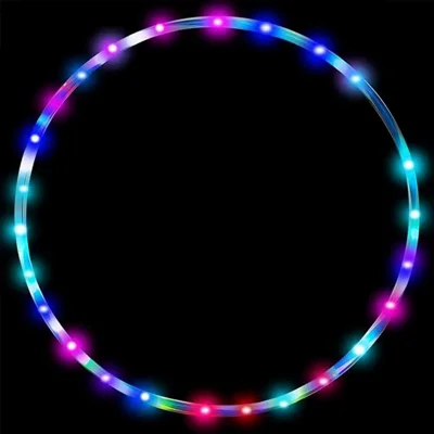 Koło fitness LED 90 cm, kolorowe podświetlenie, rozłączne koło do ćwiczeń na talię