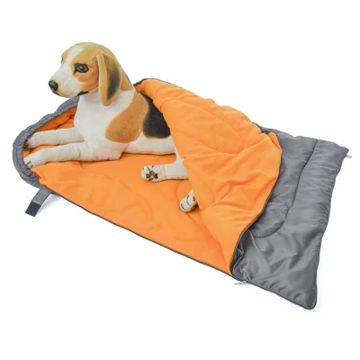 Dog Outdoor Mat Waterproof Polyester Pet Bed Camping Gear Rest Pad with Storage Bag - Orange