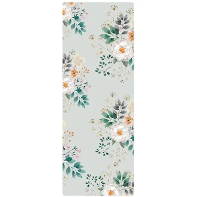Meiler 1,5-mm-dicke Wildleder+gummi-yogamatte Falten Fitness-training Pilates Anti-skid-bodenpolster - Blume