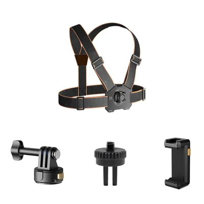 Gp-032 Action Camera Chest Strap + Magnetic Quick Release Base + 1 / 4 Mini Adapter + Phone Clip