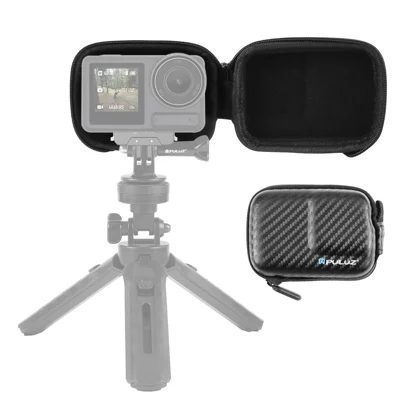 PULUZ PU946B For DJI Osmo Action 4  /  3 Mini Body Case Carbon Fiber Texture PU + EVA Portable Storage Bag