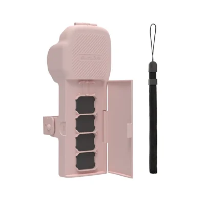 SUNNYLIFE OP3-K019 For DJI Osmo Pocket 3 Magnetic Closure Camera Filter Storage Case with Hand Strap - Pink