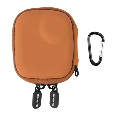 SUNNYLIFE ON-B0101 For DJI Osmo Nano Action Camera Case Portable Leather EVA Storage Bag with Carabiner - Orange