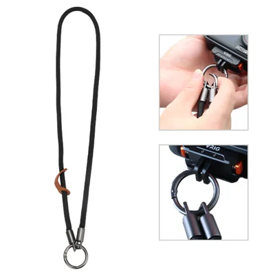 VRIG AC-54 90 cm fletket halsrem til DJI Action/Insta360 Ace/GoPro Action-kamera, tabssikker hurtiglåsningslanyard