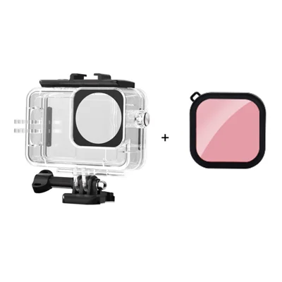 Wasserdichtes Gehäuse für DJI Osmo Action 6 Kamera zum Tauchen, 45 m, mit Filter – Wasserdichtes Gehäuse + Rosa Filter