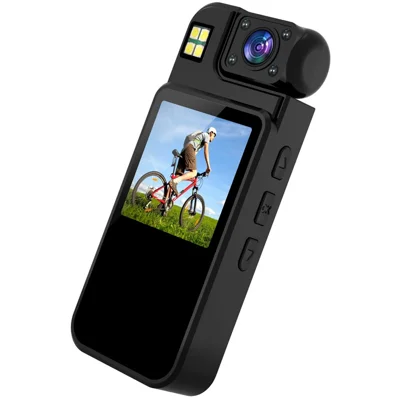 M12 Portable Body Camera with Back Clip Night Vision 4K Video Recorder for Outdoor Cycling (without TF Card) - Black
