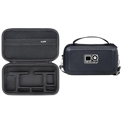 Storage Case for DJI Osmo Action 6 Portable Hard Shell Carrying Bag PU Lycra Waterproof Travel Case - Black  /  Logo